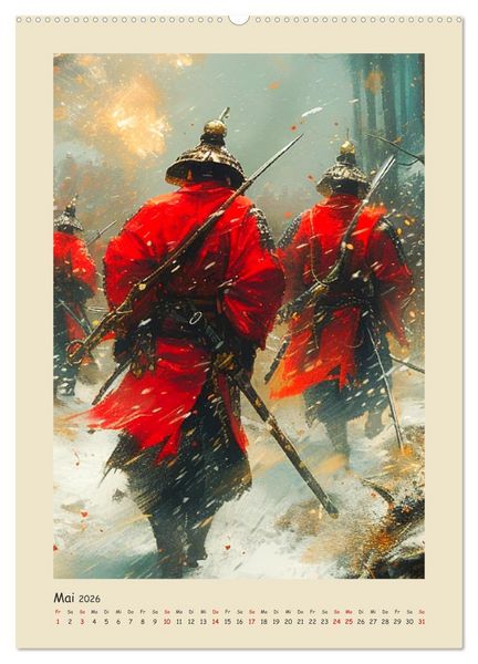 Produktbild: Samurai. Kunstvolle Darstellungen historischer Krieger (hochwertiger Premium Wandkalender 2026 DIN A2 hoch), Kunstdruck in Hochglanz
