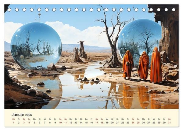 Produktbild: Surreale W&uuml;ste (Tischkalender 2026 DIN A5 quer), CALVENDO Monatskalender