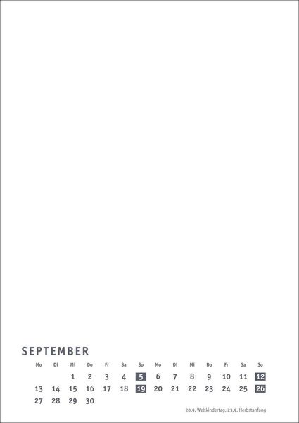Produktbild: Premium-Bastelkalender wei&szlig; A4 2027