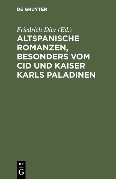 Produktbild: Altspanische Romanzen, besonders vom Cid und Kaiser Karls Paladinen