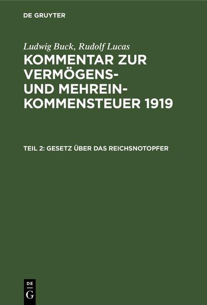 Produktbild: Gesetz &uuml;ber das Reichsnotopfer