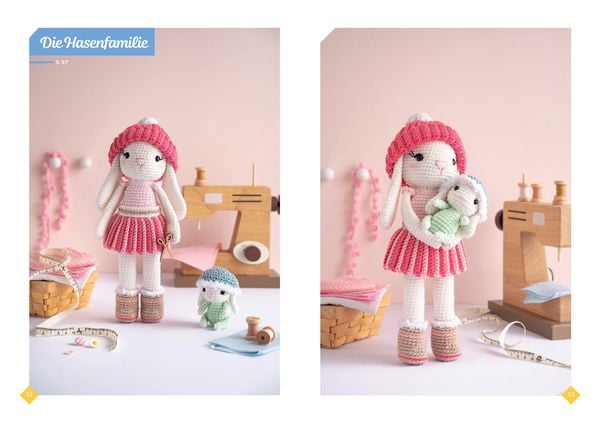 Produktbild: Niedliche Tierfamilien - Gro&szlig;e und kleine Amigurumis h&auml;keln