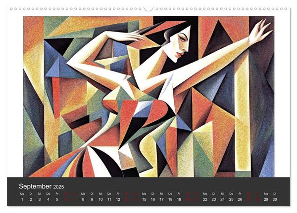 Kubistische Frauen Bilder (Wandkalender 2025 DIN A2 quer), CALVENDO Monatskalender