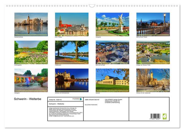 Produktbild: Schwerin - Welterbe (Wandkalender 2026 DIN A2 quer), CALVENDO Monatskalender
