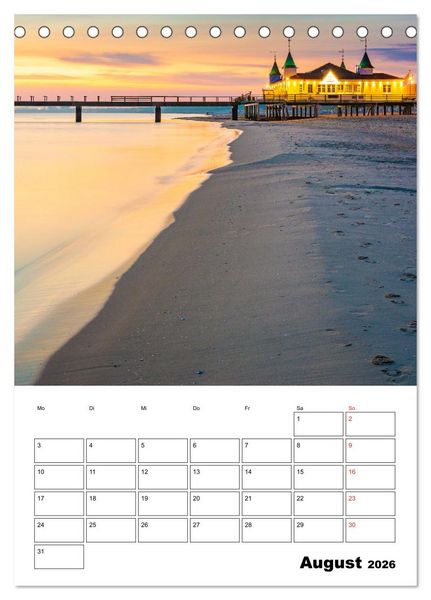 Produktbild: Usedom - Inseltraum im Norden (Tischkalender 2026 DIN A5 hoch), CALVENDO Monatskalender