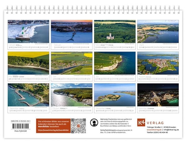Produktbild: Kalender R&uuml;gen Luftaufnahmen kompakt 2027