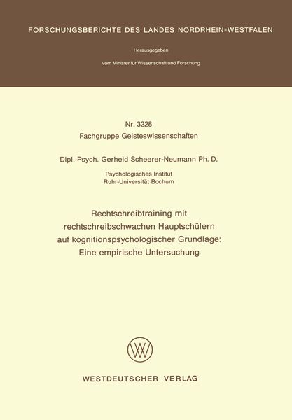 Produktbild: Rechtschreibtraining mit rechtschreibschwachen Hauptsch&uuml;lern auf kognitionspsychologischer Grundlage: Eine empirische Untersuchung