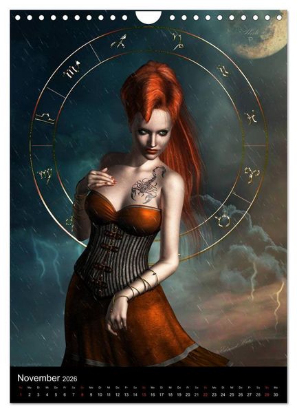 Produktbild: Unter Sternen geboren - Fantasy Tierkreis im Zeichen der Frau (Wandkalender 2026 DIN A4 hoch), CALVENDO Monatskalender