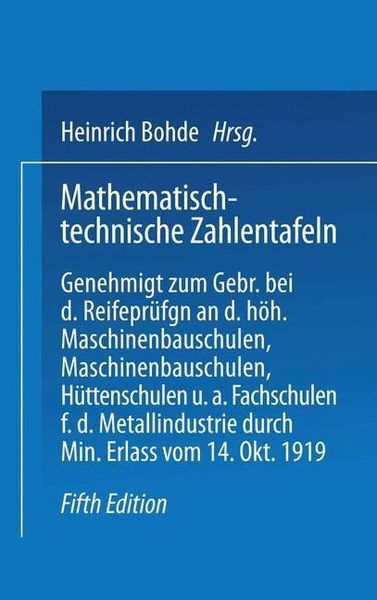 Produktbild: Mathematisch-technische Zahlentafeln