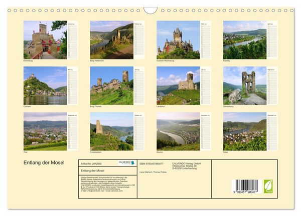Produktbild: Entlang der Mosel (Wandkalender 2026 DIN A3 quer), CALVENDO Monatskalender