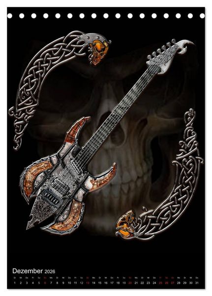 Produktbild: Heroische Gitarren (Tischkalender 2026 DIN A5 hoch), CALVENDO Monatskalender