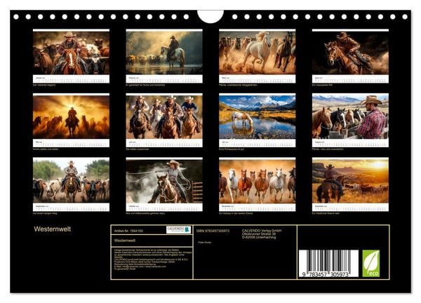 Produktbild: Westernwelt (Wandkalender 2026 DIN A4 quer), CALVENDO Monatskalender