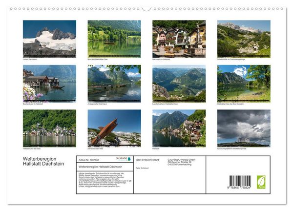 Produktbild: Welterberegion Hallstatt Dachstein (hochwertiger Premium Wandkalender 2026 DIN A2 quer), Kunstdruck in Hochglanz