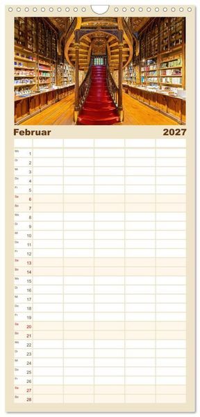 Produktbild: Familienplaner 2027 - Von Porto bis an die Algarve mit 5 Spalten (Wandkalender, 21 x 45 cm) CALVENDO