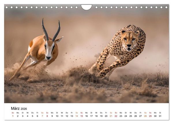 Produktbild: Geparden - Eleganz auf vier Pfoten (Wandkalender 2026 DIN A4 quer), CALVENDO Monatskalender