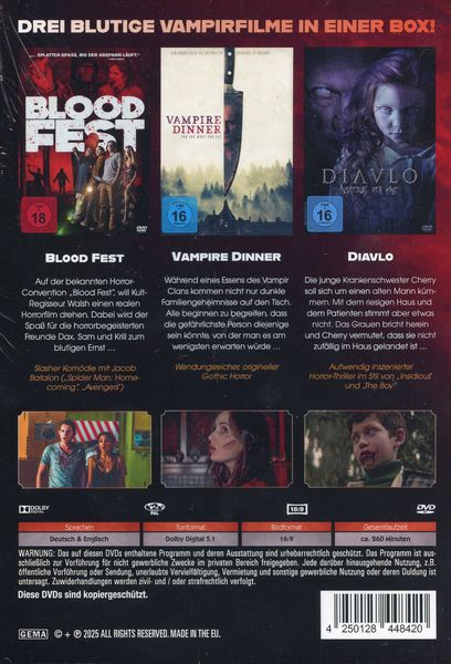 Produktbild: Bloody Vampires Collection [3 DVDs]