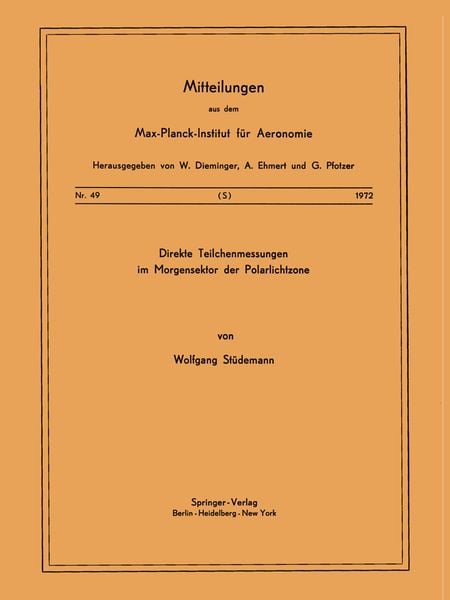 Produktbild: Direkte Teilchenmessungen im Morgensektor der Polarlichtzone