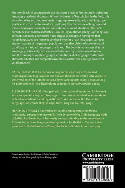 Produktbild: Youth Language Practices and Urban Language Contact in Africa