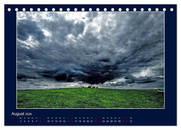 Produktbild: Wolken, Watt und Wellen. Fotografische Impressionen vom Jadebusen. (Tischkalender 2026 DIN A5 quer), CALVENDO Monatskalender