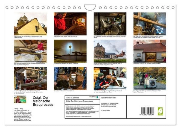 Produktbild: Zoigl. Der historische Brauprozess (Wandkalender 2027 DIN A4 quer), CALVENDO Monatskalender