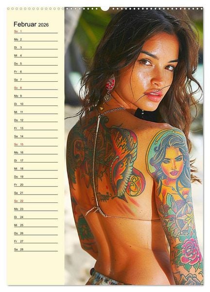 Produktbild: Coole Tatoo-Girls. H&uuml;bsch, modern und selbstbewusst (Wandkalender 2026 DIN A2 hoch), CALVENDO Monatskalender