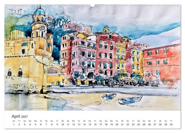 Produktbild: Italienische Reiseskizzen (Wandkalender 2027 DIN A2 quer), CALVENDO Monatskalender