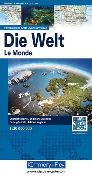 Produktbild: K&uuml;mmerly+Frey Weltkarte physikalisch 1:30 Mio.