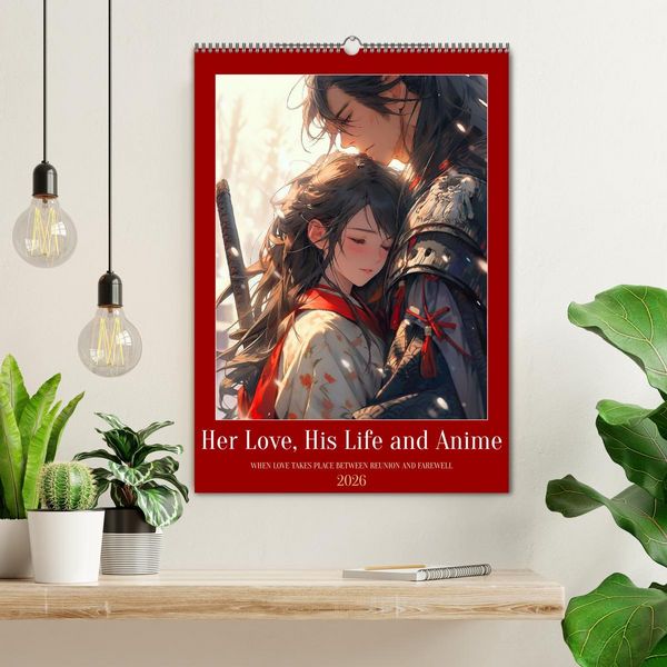 Produktbild: Her Love, His Life and Anime (Wall Calendar 2026 DIN A2 portrait), CALVENDO 12 Month Wall Calendar