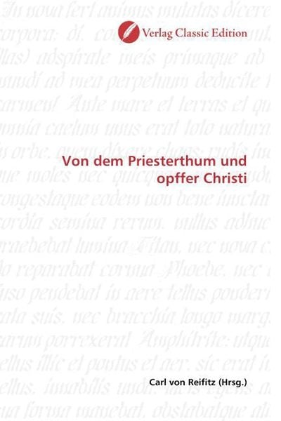 Produktbild: Von dem Priesterthum und opffer Christi