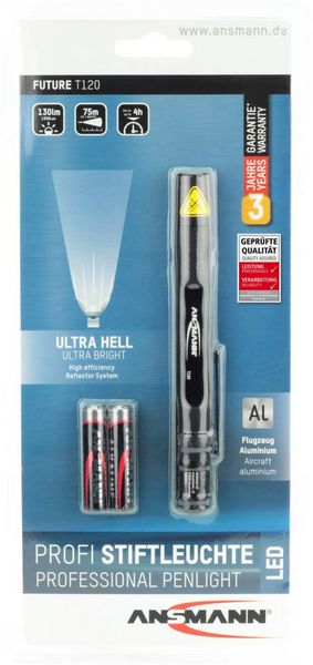 Produktbild: Ansmann 1600-0160 Future T120 Penlight batteriebetrieben LED 115mm Schwarz