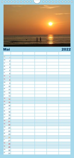 Produktbild: Familienplaner Nordsee - Lichtstimmungen an der K&uuml;ste (Wandkalender 2022 , 21 cm x 45 cm, hoch)