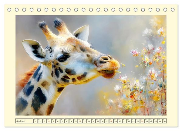 Produktbild: Giraffen. Anmut in weiter Landschaft (Tischkalender 2027 DIN A5 quer), CALVENDO Monatskalender