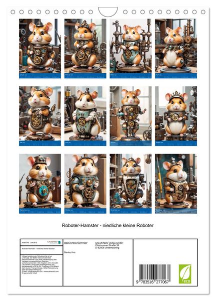 Produktbild: Roboter-Hamster - niedliche kleine Roboter (Wandkalender 2026 DIN A4 hoch), CALVENDO Monatskalender