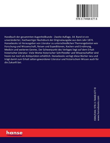 Produktbild: Handbuch der gesammten Augenheilkunde