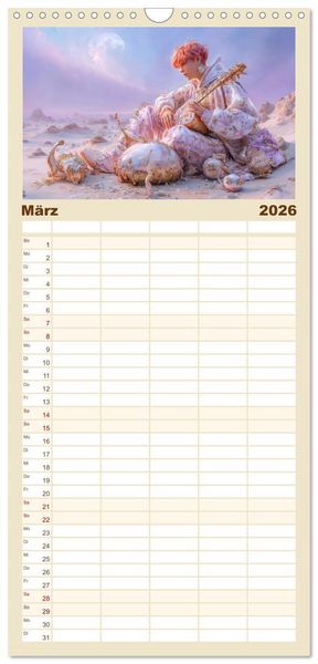 Produktbild: Familienplaner 2026 - Eine Liebe zur Musik - Musikanten mit 5 Spalten (Wandkalender, 21 x 45 cm) CALVENDO