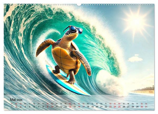 Produktbild: Tierische Illusionen - Humorvolle Tierfantasien (hochwertiger Premium Wandkalender 2026 DIN A2 quer), Kunstdruck in Hochglanz