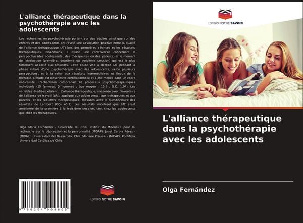 Produktbild: L'alliance th&eacute;rapeutique dans la psychoth&eacute;rapie avec les adolescents