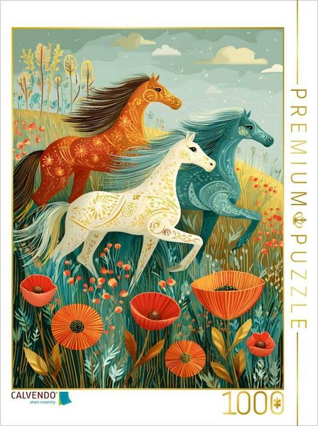 Produktbild: CALVENDO Puzzle Ein Motiv aus dem Kalender "Folk Art Seasons | 1000 Teile Lege-Gr&ouml;&szlig;e 64x48cm Foto-Puzzle f&uuml;r gl&uuml;ckliche Stunden
