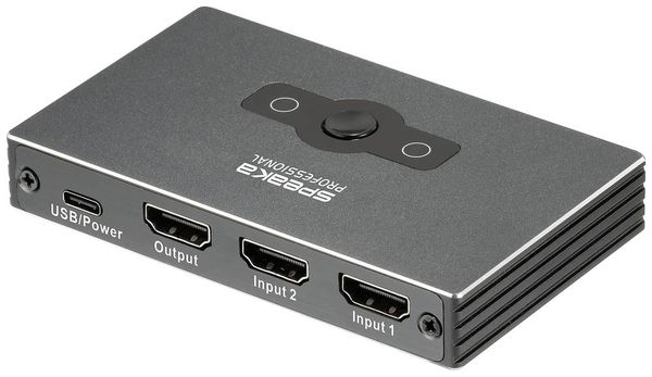 Produktbild: SpeaKa Professional SP-HSW-300 2 Port HDMI-Switch UHD 8K @ 60 Hz, UHD 4K @ 120Hz