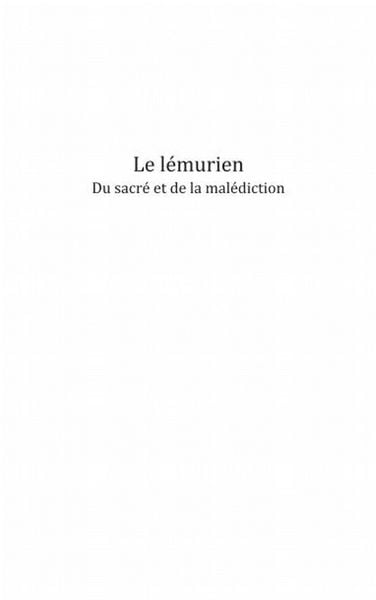 Produktbild: Le lemurien : du sacre et de la malediction