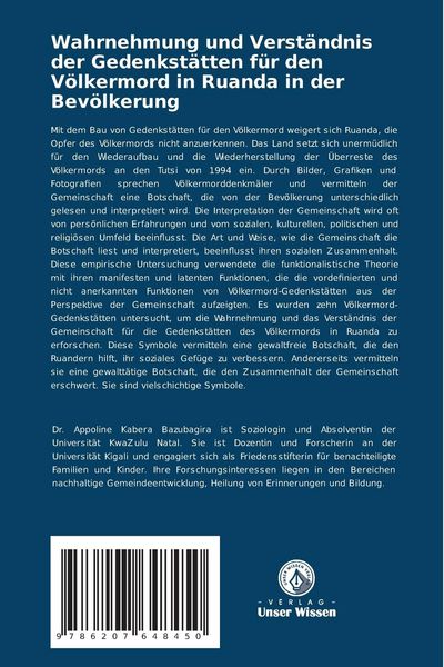 Produktbild: Wahrnehmung und Verst&auml;ndnis der Gedenkst&auml;tten f&uuml;r den V&ouml;lkermord in Ruanda in der Bev&ouml;lkerung