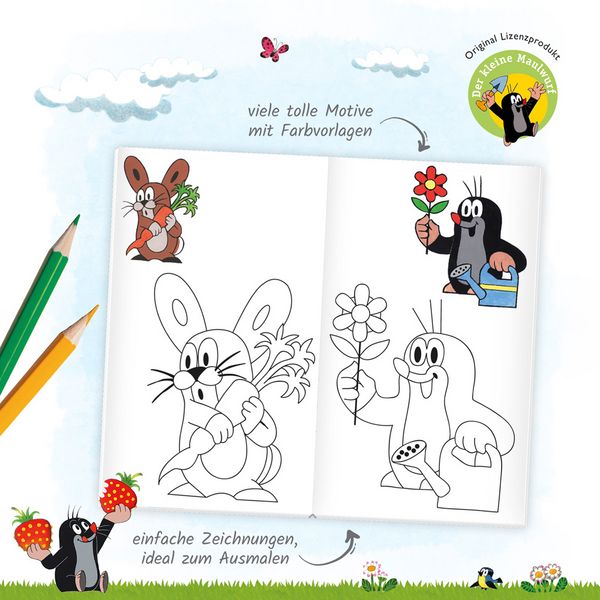 Produktbild: Tr&ouml;tsch Der kleine Maulwurf Ausmalbuch mit Stickern