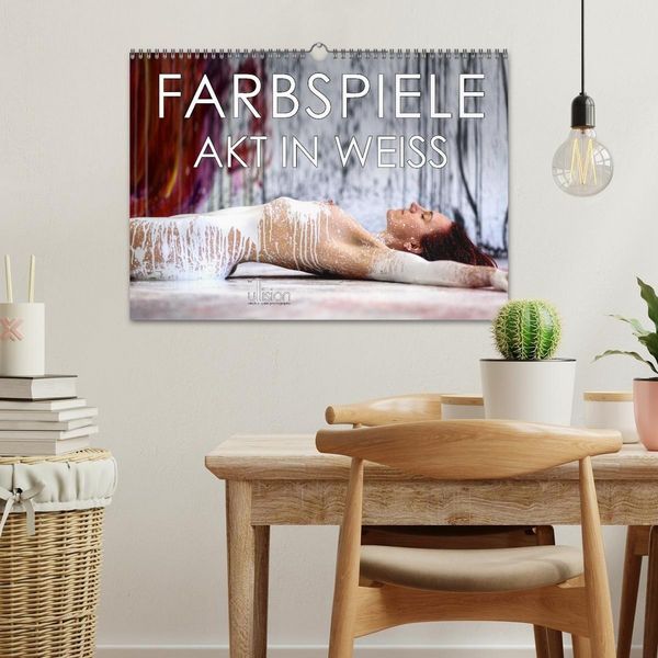 Produktbild: Farbspiele &ndash; Akt in Wei&szlig; (Wandkalender 2027 DIN A3 quer), CALVENDO Monatskalender