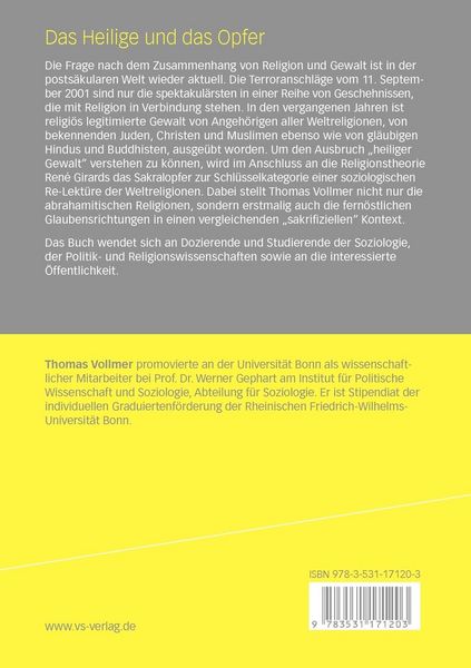 Produktbild: Das Heilige und das Opfer