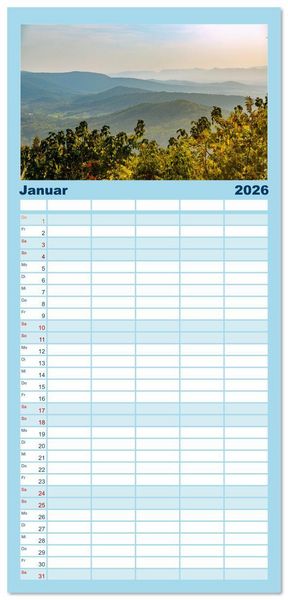 Produktbild: Familienplaner 2026 - Virginia. Amerikanische Sch&ouml;nheit zwischen K&uuml;ste und Bergen mit 5 Spalten (Wandkalender, 21 x 45 cm) CALVENDO