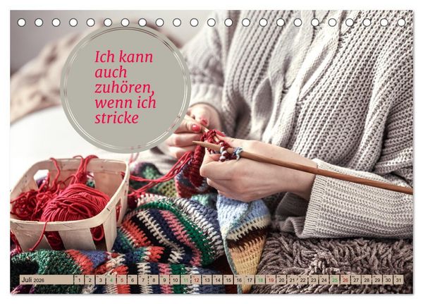 Produktbild: WOLLE Stricken ist eine Passion (Tischkalender 2026 DIN A5 quer), CALVENDO Monatskalender