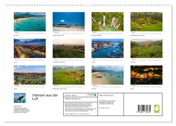 Produktbild: Vietnam aus der Luft (hochwertiger Premium Wandkalender 2026 DIN A2 quer), Kunstdruck in Hochglanz
