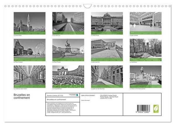 Produktbild: Bruxelles en confinement (Calendrier mural 2026 DIN A3 vertical), CALVENDO calendrier mensuel