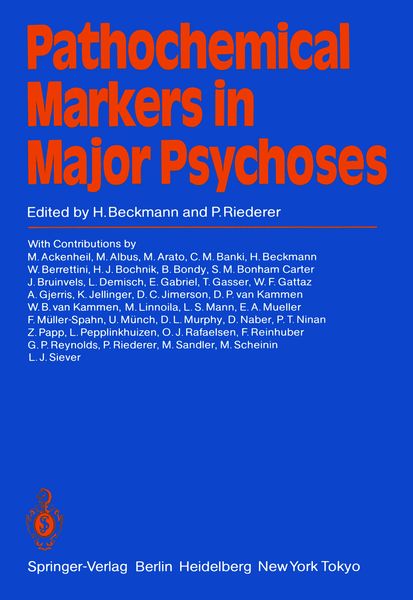 Produktbild: Pathochemical Markers in Major Psychoses