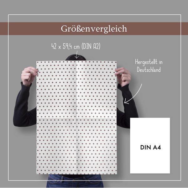 Produktbild: Geschenkpapier-Set Sterne (rot-braun, wei&szlig;)